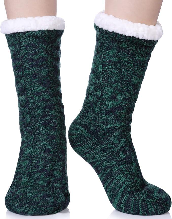Dosoni Womens Slipper Fuzzy Socks Non Slip Winter Warm Soft Fluffy Cozy Fleece Lining Home Socks