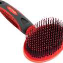 Tuff Pupper Round Bristle Soft Brush for Dogs and Cats | Gentle Grooming for Short or Long Hair | Soft Pin Tool for Sensitive Skin | Detangle & Remove Loose Fur | For Dematting & Detangling Undercoat