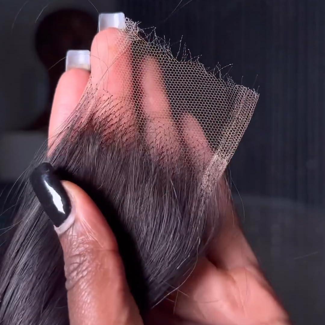 BEEOS Body Wave 2x6 SKINLIKE Real HD Lace Closure, Natural Color Human Hair Pre-Plucked Bleached Knots 0.10mm Ultra-thin Invvisible HD Lace Closures 12 Inch