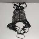 Women Sexy Lingerie One-Piece Lace Bodysuit Crotchless Lingerie Outfits - Adjustable Strap with Sheer Mesh XL