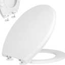 Slow Closing Round Seat Compatible with Toto Drake and Eco Drake Toilets Replacement Part SS113, Quick Release Toilet Lid Easy to Install and Clean, Non-slip Bumpers, Cotton White