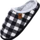 ONCAI Mens Cozy Memory Foam Scuff Slippers Slip On Warm House Shoes Indoor/Outdoor with Best Arch Support Size 44