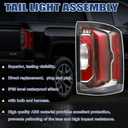 Tail Lights Assembly Compatible With 2016 2017 2018 GMC Sierra 1500 Denali Right Passenger Side LED Lens Rear brake Tail Lights # 84365931 84233588