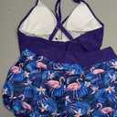Women Tankini Swimsuits with Shorts - Two Piece Tummy Control Bathing Suits Top with Two Pockets Bottom Swimwear (X-Large, Flamingo)