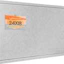 Lightomorrow Bulletin Board, 24 x 18 inches Felt Board Decorative Pin Board, Cork Board Alternative for Wall, Foldable Photo Board Self-Adhesive Vision Board Mood Board with 20 Pushpins - Light Gray