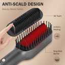 PLAVOGUE Ionic Hair Straightening Brush with Hot Air Function, Dual Voltage 30s Fast Heating, Anti-Scald & Auto Shutoff, Rotating Cord for Frizz Control & Salon Styling at Home