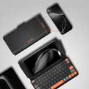 Universal Travel Keyboard Plus, New Dual Bluetooth Portable Keypad with 7-Color Backlit & Any-Angle Stand, Wireless Tablet Keyboard for iPad/Z Fold/Galaxy Tabs/Phones, Keypad for iOS/Android/Windows