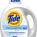 Tide Free & Gentle Liquid Laundry Detergent, 80 Loads, 105 fl oz, Tide Laundry Detergent, Clean Laundry Detergent