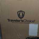Traveler's Choice Archer Polycarbonate Hardside Spinner Luggage Set, Tie Down Straps, Purple, Checked 29-Inch