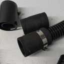 Hypertune 24" Stainless Steel Radiator Flexible Coolant Water Hose Kit W/Cap Clamp Black