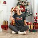 Women Merry Christmas Shirt Xmas Holiday T-Shirt Christmas Tree Cake Shirt (Large, Grey5)