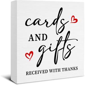 2 x Cards and Gifts Sign for Wedding - Cards and Gifts Wooden Sign Wedding Reception and Event Party Table Decor - 5 X 5 Inches