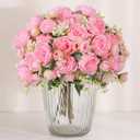 Luyue 8 Packs Peonies Artificial Flowers Vintage Faux Peony Bouquet Fake Flower for Vase Silk Floral Arrangements for Table Centerpiece Wedding Decoration Indoor Home Decor (Light Pink-8pcs)