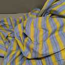 Merryword 100% Cotton Duvet Cover Set Queen Size, Blue & Yellow Striped Bedding Set with Zipper Closure and 8 Corner Ties, Modern Coastal Style Comforter Cover Set 3 Pieces