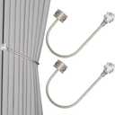 Upgraded Curtain Tiebacks Set of 2 - Wall Mounted Heavy Duty Adjustable Curtain Holdbacks for Heavy Curtains,U-Shaped Curtain Pull Backs with 180Flexible Angle (2, Silver with Crystal Ball)