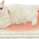 Bedsure ComfyFleece Self Warming Cat Bed, Small Self Heating Dog Crate Pad, Thermal Extra Warm Puppy Mat Indoor,Non-Slip & Washable, Not Electric, 24" x 18",White