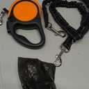 Dual Retractable Dog Leash for Small Breed (Up to 44 Lbs Each) - Double Headed 16 ft Extendable Pet Leash with Poop Bags, Non Slip Grip - One Button Break & Lock, 360 Tangle-Free (Orange, Medium)