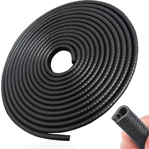 SYOAUTO 13Ft(4M) Door Edge Guard Black Car Door Protector Edge Guards Rubber Auto Door Trim U Shape Build in Metal Sheet No Need Adhesive Easy to Cut Fit for Most Vehicles