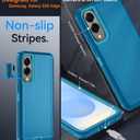 for Samsung S25 Edge Case with HD Tempered Glass Screen Protector, for Galaxy S25 Edge Heavy Duty Phone Case (with Belt Clip-Lake Blue)
