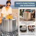 Fire Pit Spark Shield Cover for Solo Stove Bonfire 19.5",304 Stainless Steel Outdoor Spark Screen with Stand & 2 Guide Sticks,Fire Pit Lid & Cooking Accessories