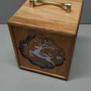 Wooden Jewelry Box for Women 4 Tier Walnut Wooden Jewelry Box with handle (White Deer Print A), 6.3"D x 6.1"W x 6.8"H