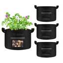 SORANGEUN 4 Pack 20 Gallon Grow Bags Heavy Dduty Nonwoven Potato Grow Bag with 2 Sturdy Handles&2 Windows, Thickened Plant Grow Bag for Potato, Tomato, Flowers, Vegetable Plants