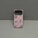 for iPhone 17 Pro Max Case, Wireless Charging Compatible, Dual-Layer Soft Silicone + Hard Shell with Cute Aesthetic Wildflower Design,Protective Phone Cover for Women - Pink Rose and Bows