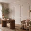 Colingmill 3 Set 32 x 94 Inch Arch Wall Molding Kit Peel Stick Arch Premade Accent Wainscoting Panel Wall Panel Decor Pre Cut Trim Kit for Home Walls Molding DIY Living Room Decor(Classic Style)