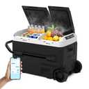 SubSun12V Car Refrigerator, 42QT Portable Fridge Freezer, Fast Cooling Electric Cooler 12V/24V DC and 100-240V AC, Plug in Coolers for Vehicles with Wheels Travel Camping Road Trips