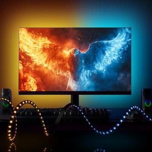 Monitor Backlight for Win PC - Gaming Light Strip with Upgraded Software (Required), 6.5ft LED Strip Sync to 19-32 Inch Screen, Enhanced Color Matching & Immersive Lighting for Games/Movies/Music