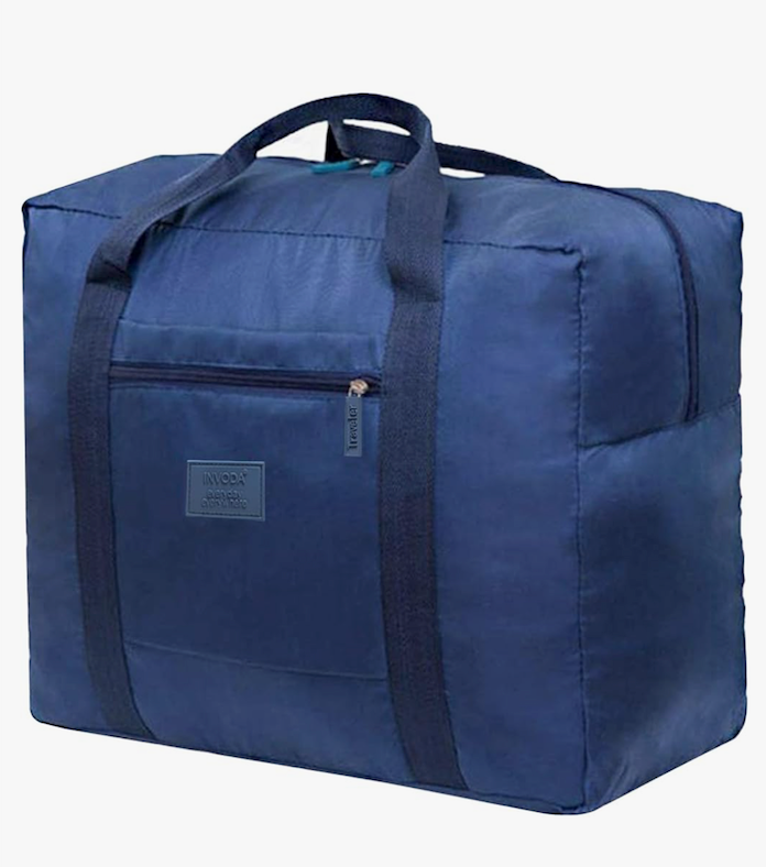 Travel Duffel Bag Lightweight Foldable Travel Bag for Women and Men Waterproof Tote Carry On Luggage Bag Weekender Overnight Bag (Blue), Size -17.5x20.5
