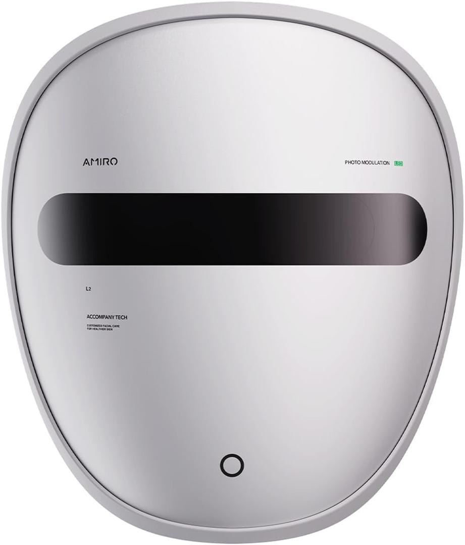 AMIRO Spectra 5-in-1 Light Therapy Face Mask, Contour With Blue, Red, Green, Yellow, and Infrared Light, 3 Modes for Oily, Acne-Prone, and Sagging Skin, Skincare for Face, Silver