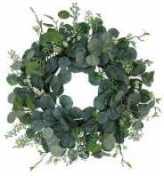 HD Designs Eucalyptus/Berry Spiral Vine Wreath, 16 in