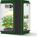 MELONFARM 2-in-1 Grow Tent, 48"X36"X72" High Reflective Diamond Mylar with Multi-Chamber and Floor Tray for Hydroponic Indoor Growing