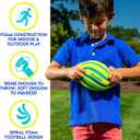 Franklin Sports Kids Foam Football Mini Soft Foam Youth Football Indoor Outdoor Toy Ball for Kids Probrite 9" Mini Ball Soft Backyard Practice Toy Yellow/Blue