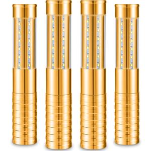 Civaner Upgrade 4 Pcs Bottle Service Lights LED Strobe Baton Bottle Girl Lights Rechargeable Handheld Flashing Club Signs for Birthday Wedding Party (Gold White Light)