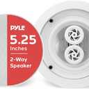 Pyle 5.25" Ceiling Wall Mount Speakers - 2-Way Weatherproof Full Range Woofer Speaker System Flush Design w/ 65Hz-22kHz Frequency Response 200 Watts Peak & Template for Easy Installation - PWRC52