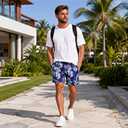 GINGTTO Men's Beach Shorts Bathing Suits with Mesh Lining (XS)