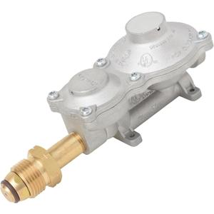 Flame King 160,000 BTU Horizontal Mounted 2-Stage Propane LP Regulator with POL for RVs, Vans, Trailers, Campers, 100LB Tanks, ASME Tanks, Generators