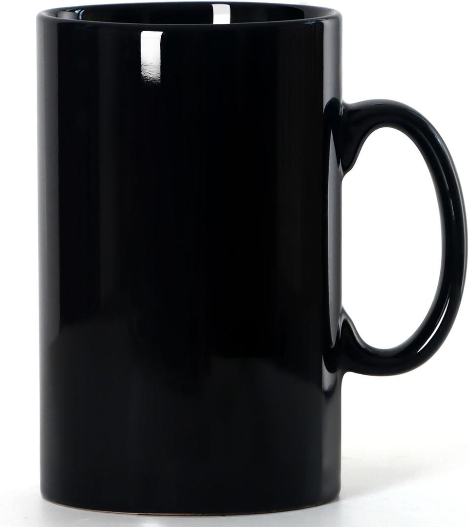 28 OZ Extra Large Ceramic Coffee Mug, M018 Classic Porcelain Boss Super Big Tea Cup with Handle for Office and Home, Black