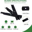 601124 Lawn Mower Blades for Hustler 54 Inch Deck Low Lift Blades Riding Mower Replacement for Fastrak SD Raptor SD XL XD 797696 797712 602416 601013 3Pack