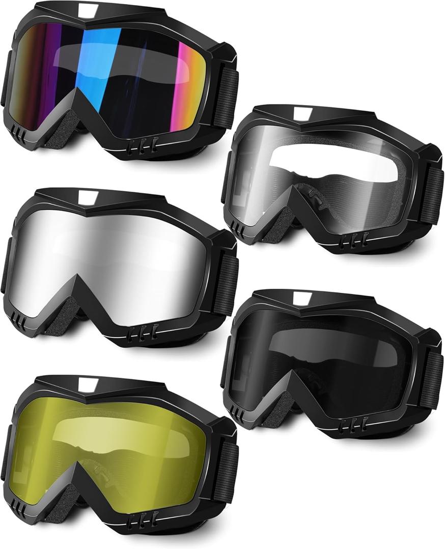 OXG Motorcycle Goggles - ATV & Dirt Bike Goggles with UV400 Dustproof Lens for Adults & Youth (Transparent / Multicolored / Grey / Yellow / Silver)