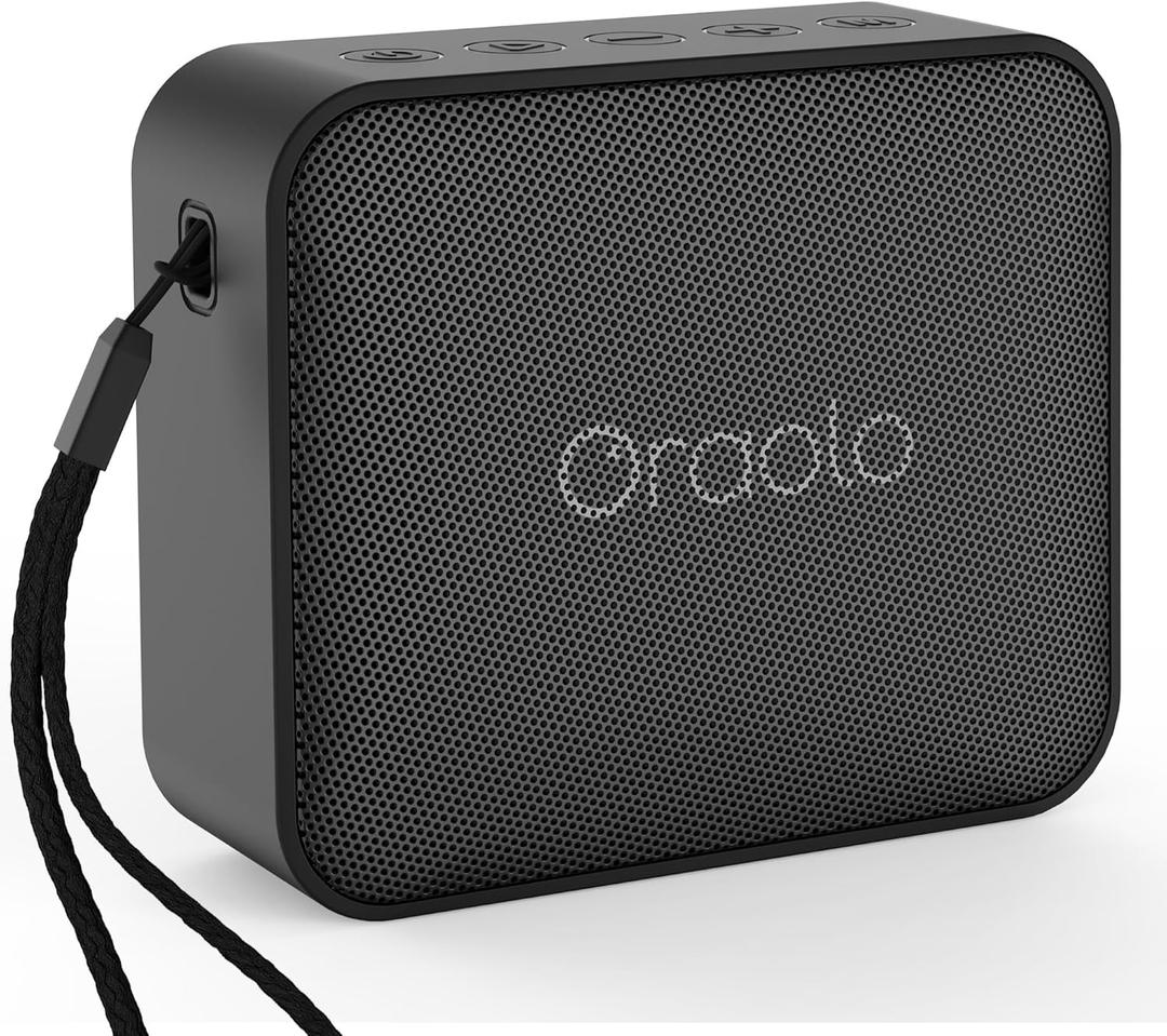 Oraolo Bluetooth Speaker, IPX7 Waterproof Portable with Stereo Sound, Bluetooth 5.4, TWS Pairing, Support AUX/TF Card, Small Wireless Speaker for Home, Shower, Outdoors, Travel