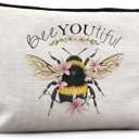 5 x Bee Gifts for Bee Lovers Small Makeup Bag, Bee Gifts for Women, Honey Bee Gifts Cosmetic Bags for Women, Bee You Tiful Bag Style C