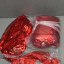 Jenaai 7 Set Christmas Inflatable Ball Ornament with Glitter Cloth Cover, 19 Inch PVC Holiday Ball with Satin Bows and Ribbon for Ceiling Christmas Ornaments Birthday Party Decoration(Red)