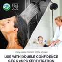 Shower Head with Handheld High Pressure: 2-IN-1 Shower Head with 7.2" Rainfall Shower & Handheld Shower Head with Hose Black, Shower Trim Systems