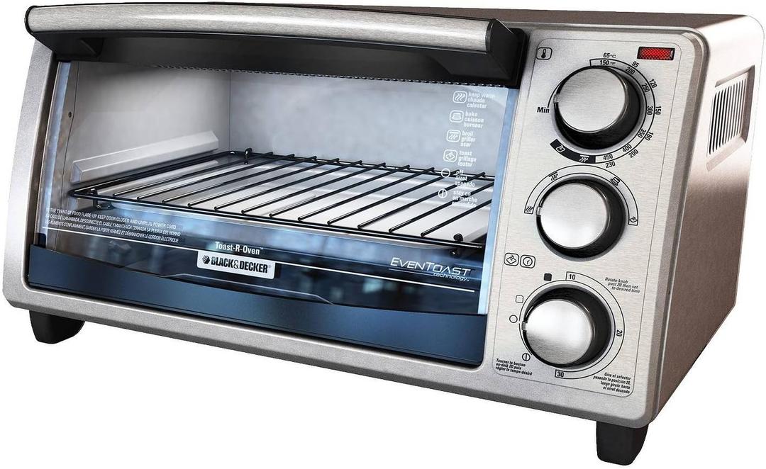 Black+Decker 4 Slice Toaster Oven - Stainless Steel