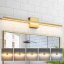 Epinl Gold Vanity Lights for Bathroom - 31.5 inch Brushed Gold Bathroom Light Fixtures Over Mirror 22W LED Dimmable Wall Sconce Lighting Fixture 5CCT Vanity Light Bar for Bathroom Bedroom, 32 Inch