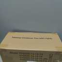 Lakumu 16.5" Table Top Christmas Tree, Hand Painted Resin Christmas Tree with Lights, Pre-lit Xmas Tree Decor Lighted Tabletop Decoration with Multicolored LED Bulbs, Ceramic-Like Finish (Snow Flocked)