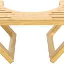 AmazerBath 8.5 Inches Bamboo Toilet Stool Squat for Adults, Collapsible Poop Stool for Bathroom, 0.79" Thickness Squatting Potty with Non-Slip Strip, Space-Saving, Natural Color